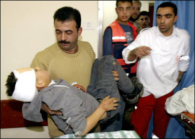 Palestinian Boy 10, shot by Israeli 02-29-2004